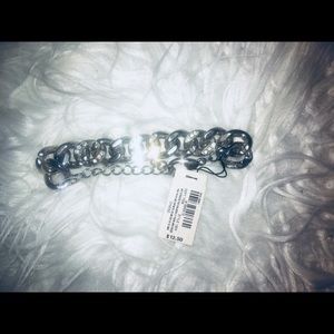 Aero sliver and rhinestone bracelet